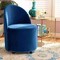 Baxton Studio Bethel Glam and Luxe Navy Blue Velvet Fabric Rolling Accent Chair 175-11232-Zoro - alternate 4